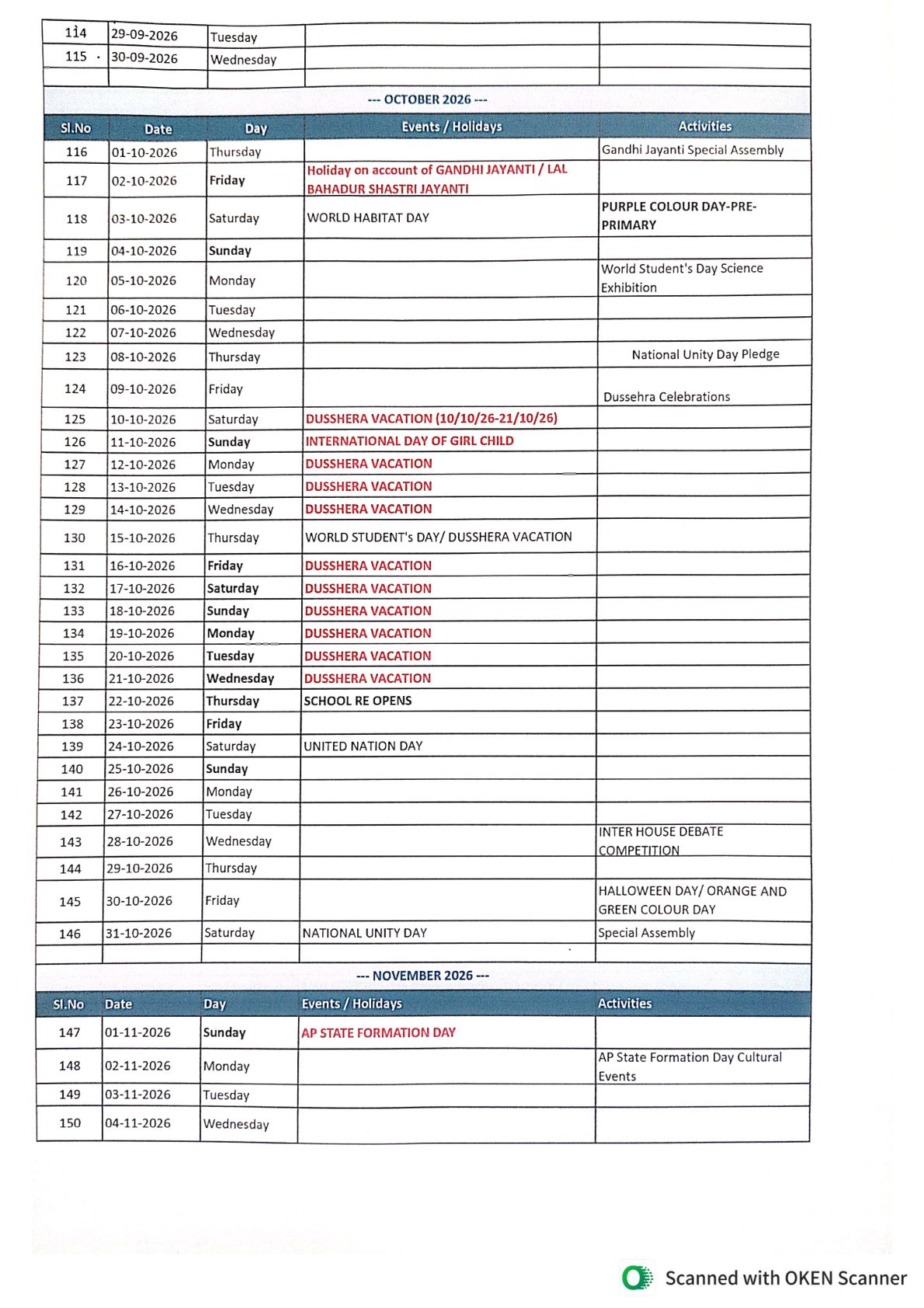 Academic calendar 2026–27 — page 4